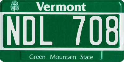 VT license plate NDL708