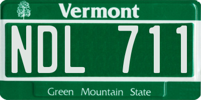 VT license plate NDL711