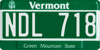 VT license plate NDL718