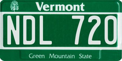 VT license plate NDL720
