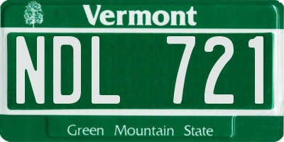 VT license plate NDL721