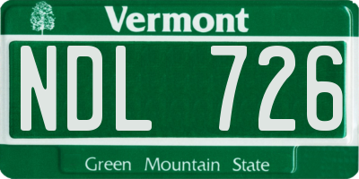 VT license plate NDL726