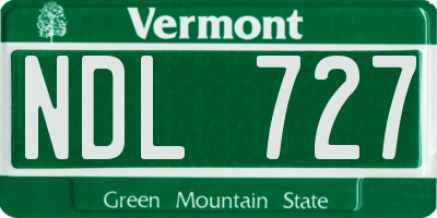 VT license plate NDL727