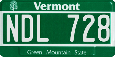 VT license plate NDL728