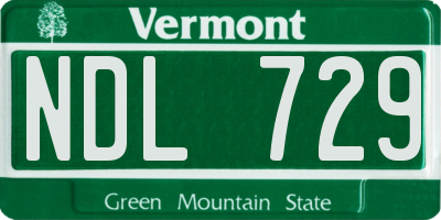 VT license plate NDL729