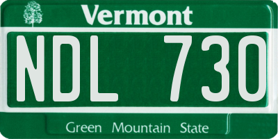 VT license plate NDL730
