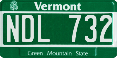 VT license plate NDL732
