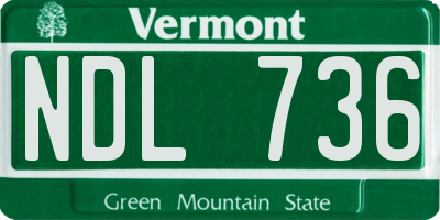 VT license plate NDL736