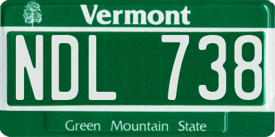 VT license plate NDL738
