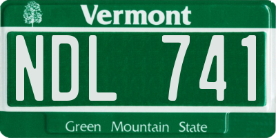 VT license plate NDL741