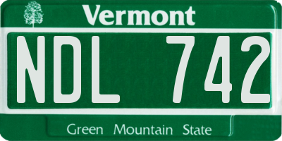 VT license plate NDL742
