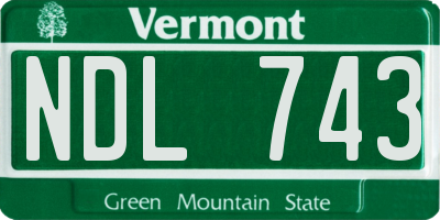 VT license plate NDL743