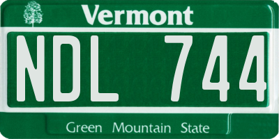 VT license plate NDL744