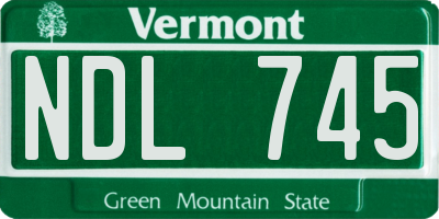 VT license plate NDL745