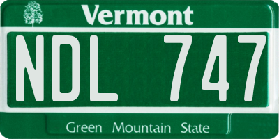 VT license plate NDL747