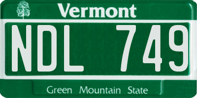 VT license plate NDL749