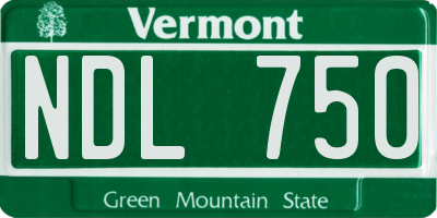 VT license plate NDL750