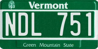 VT license plate NDL751
