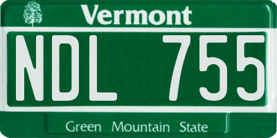 VT license plate NDL755
