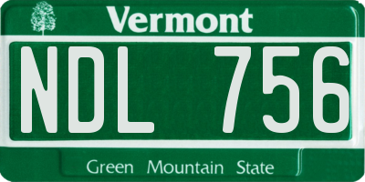 VT license plate NDL756