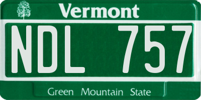 VT license plate NDL757