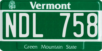 VT license plate NDL758