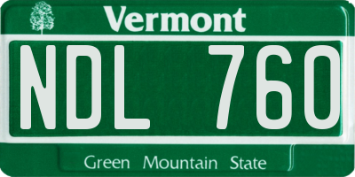 VT license plate NDL760