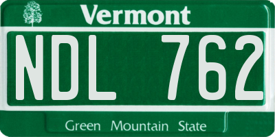 VT license plate NDL762