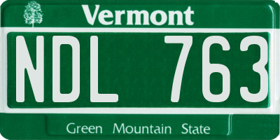 VT license plate NDL763