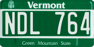 VT license plate NDL764