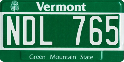 VT license plate NDL765