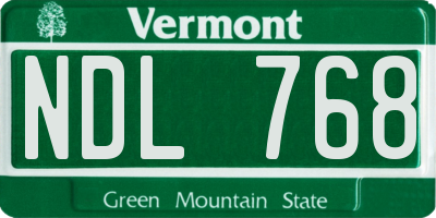 VT license plate NDL768