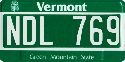 VT license plate NDL769