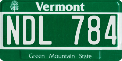 VT license plate NDL784