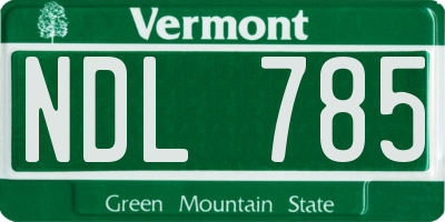 VT license plate NDL785