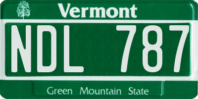 VT license plate NDL787