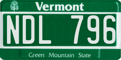 VT license plate NDL796