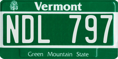 VT license plate NDL797