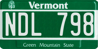 VT license plate NDL798