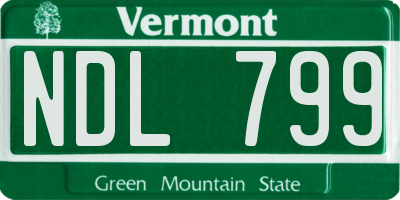 VT license plate NDL799