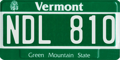 VT license plate NDL810