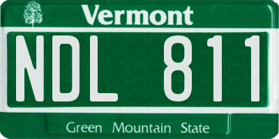 VT license plate NDL811