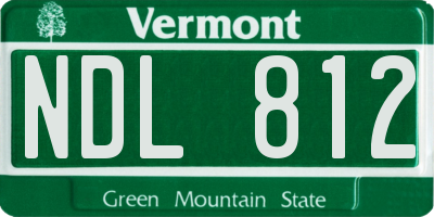 VT license plate NDL812