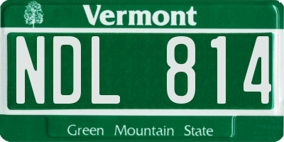 VT license plate NDL814
