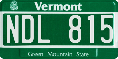 VT license plate NDL815