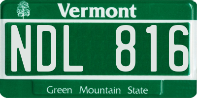 VT license plate NDL816
