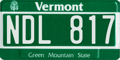VT license plate NDL817
