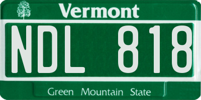 VT license plate NDL818