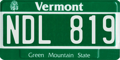 VT license plate NDL819