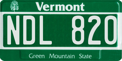 VT license plate NDL820